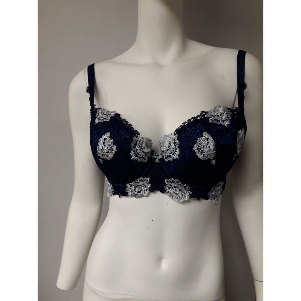 Bradelis Andrea Bra Blue and White Size 32 F NEW WITH TAGS!